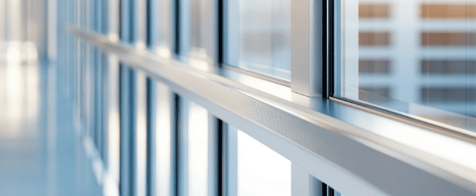 Aluminium window with thermal breaks