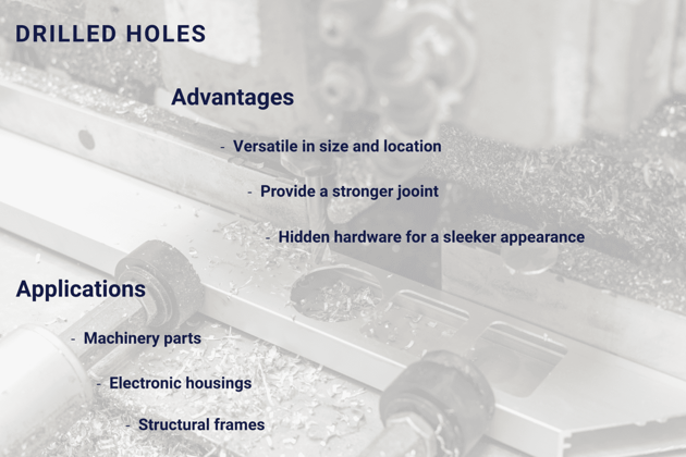 Drilled holes advantages and applications